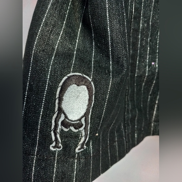 Wednesday Addams custom Rage pinstriped trench coat- SOLD@hosted store - Picture 2 of 16